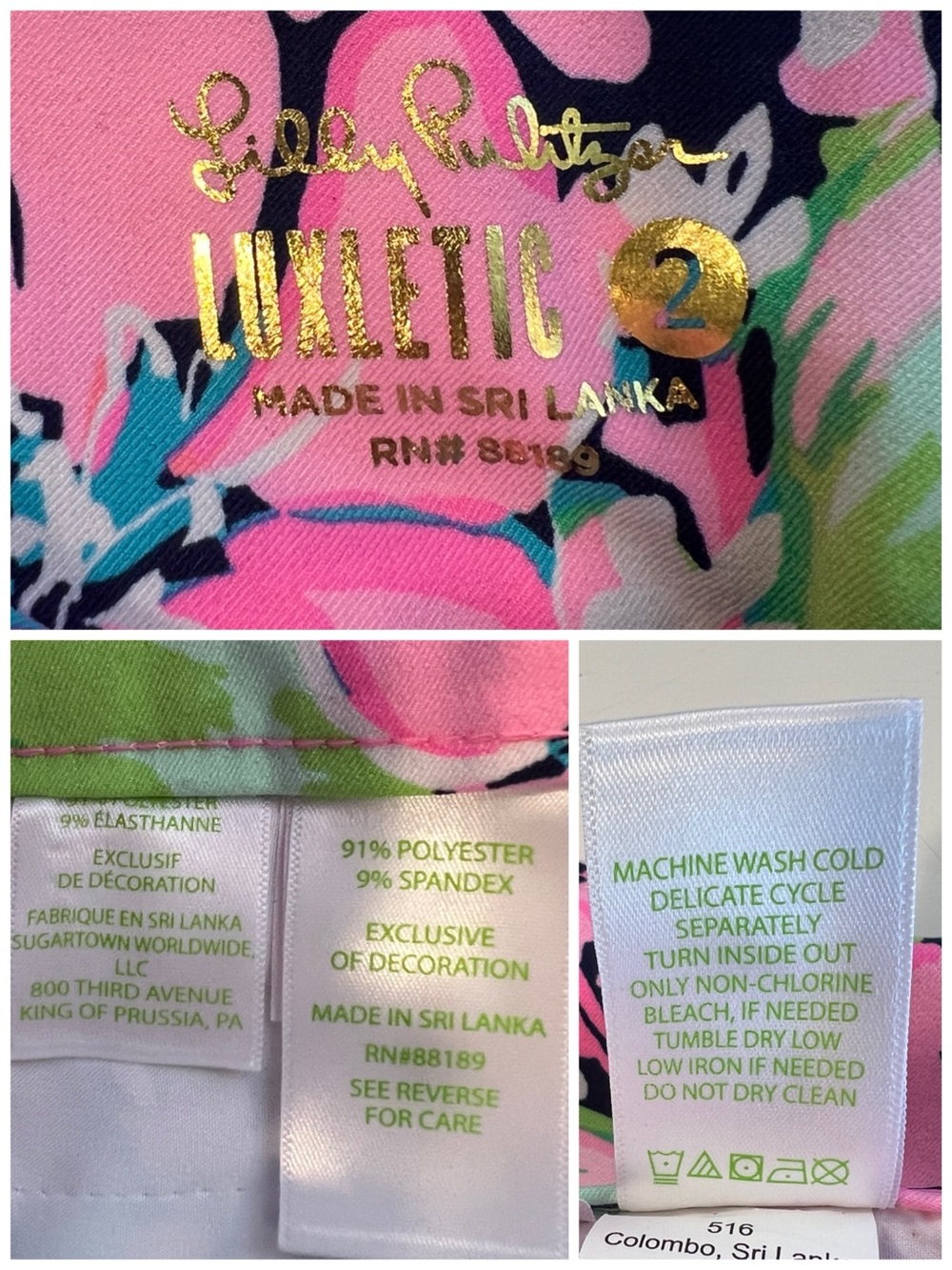 LILLY PULITZER Women’s Size 2 Pink Floral Luxletic Pull-On Ankle Golf Pant - Picture 13 of 13